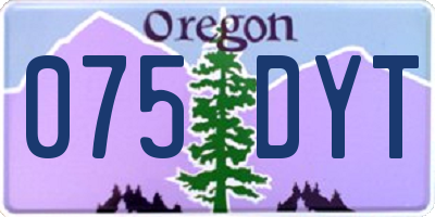 OR license plate 075DYT