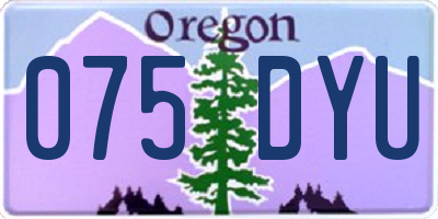 OR license plate 075DYU