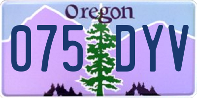 OR license plate 075DYV