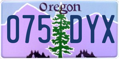 OR license plate 075DYX