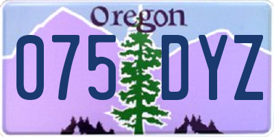 OR license plate 075DYZ