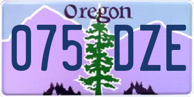 OR license plate 075DZE