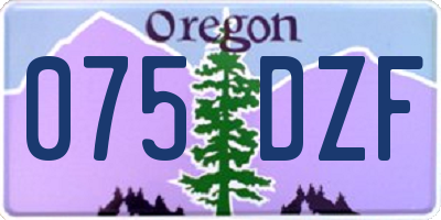 OR license plate 075DZF