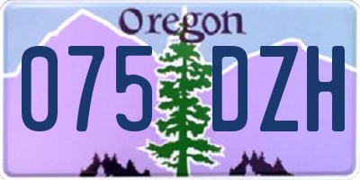OR license plate 075DZH