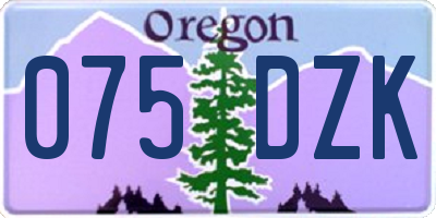 OR license plate 075DZK