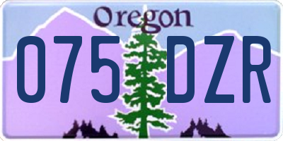 OR license plate 075DZR