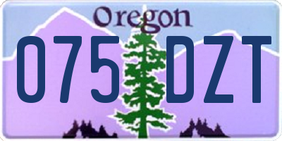 OR license plate 075DZT