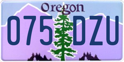 OR license plate 075DZU