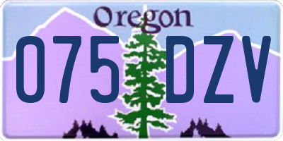 OR license plate 075DZV