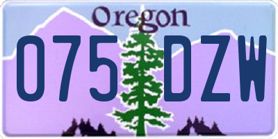 OR license plate 075DZW