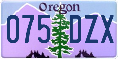 OR license plate 075DZX
