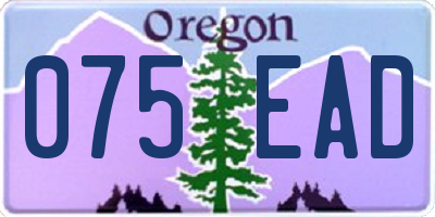 OR license plate 075EAD