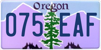 OR license plate 075EAF