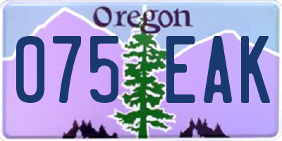 OR license plate 075EAK