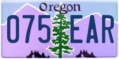 OR license plate 075EAR