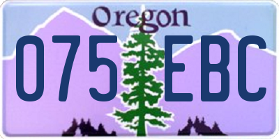OR license plate 075EBC