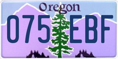 OR license plate 075EBF
