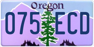 OR license plate 075ECD