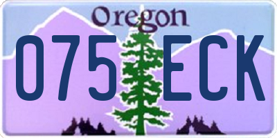 OR license plate 075ECK
