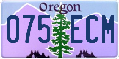 OR license plate 075ECM