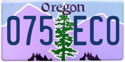 OR license plate 075ECO