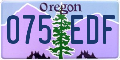 OR license plate 075EDF