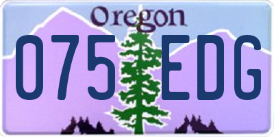 OR license plate 075EDG