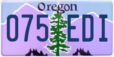 OR license plate 075EDI