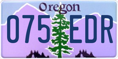 OR license plate 075EDR
