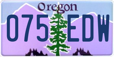 OR license plate 075EDW