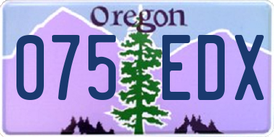 OR license plate 075EDX
