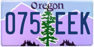 OR license plate 075EEK