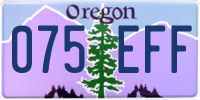 OR license plate 075EFF
