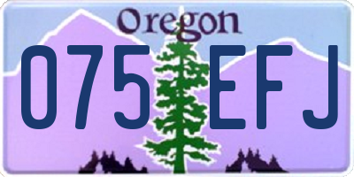 OR license plate 075EFJ
