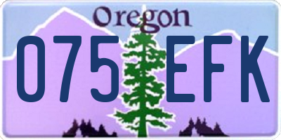 OR license plate 075EFK