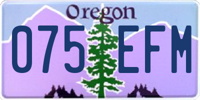 OR license plate 075EFM