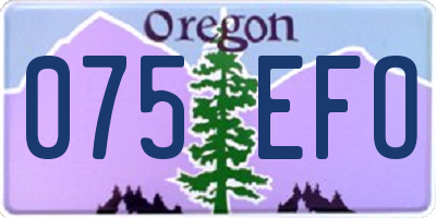 OR license plate 075EFO