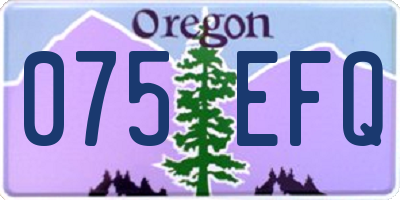 OR license plate 075EFQ