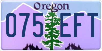 OR license plate 075EFT