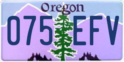 OR license plate 075EFV