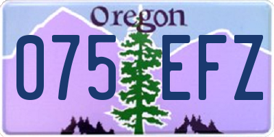 OR license plate 075EFZ