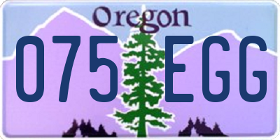 OR license plate 075EGG