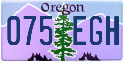 OR license plate 075EGH
