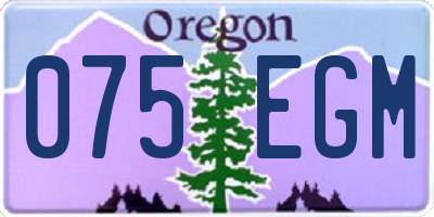 OR license plate 075EGM