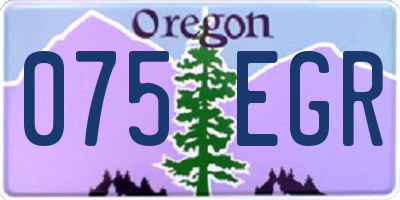 OR license plate 075EGR