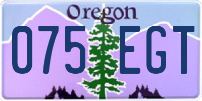 OR license plate 075EGT