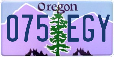 OR license plate 075EGY