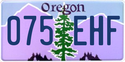 OR license plate 075EHF