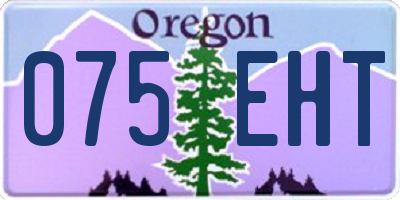 OR license plate 075EHT