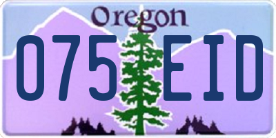OR license plate 075EID